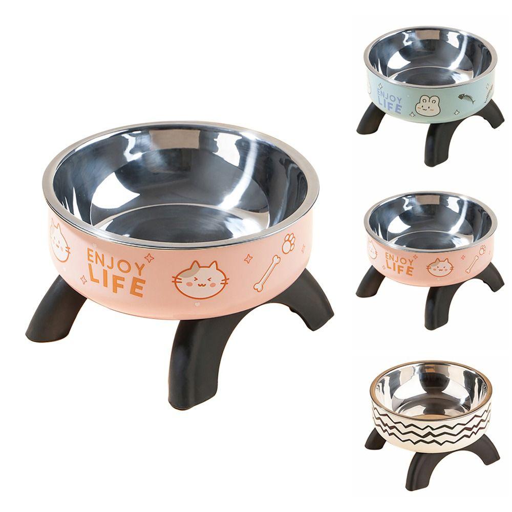 

Large-capacity High-legged Pet Bowl Neck-protectin Pet Treat Plate Stable Dog Bowl Cat/Puppy білий