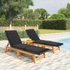 Day and Night - Day and Night Loungers with Cushions 2 Pcs Synthetic Rattan Solid Acacia Wood
