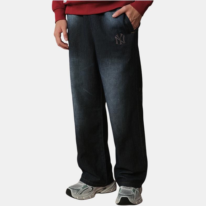 New Era FW25 MLB New York Yankees Frenzy Corner Series Washed Unisex Wide-Leg Vintage Street Loose Jeans Unisex Jeans 14726712