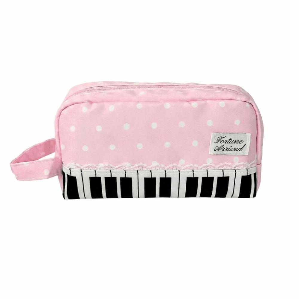 Met Handvat Piano Potloodtasje Kant Pen Tas Kawaii Stippen Potloodtasje Bureau Opberging