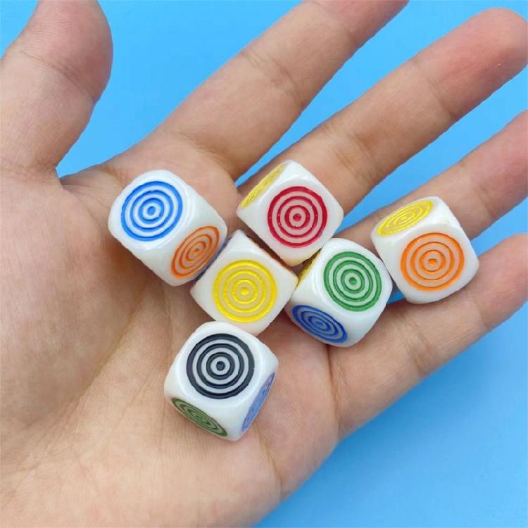 Classroom Colorful Dices Circle-shape Counting Board Game Toy Dices Party Tool