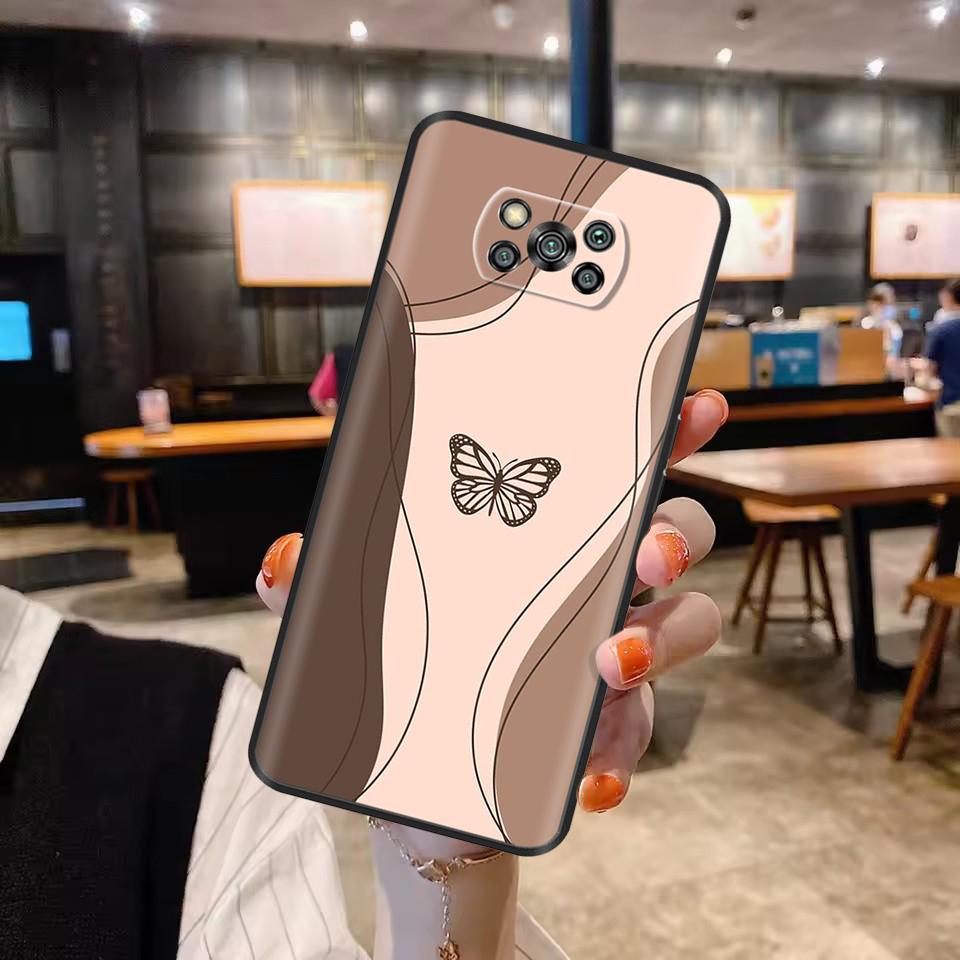 Etui na Poco X3 Pro Motyl Serce Miękkie Płynne Silikonowe Pełna Ochrona Etui dla Xiaomi Poco X3 NFC Pokrowiec Dla Poco X3 PocoX3