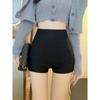 Black High Waist Elastic Shorts - Trendy Autumn 2023 Women’s Casual Wear