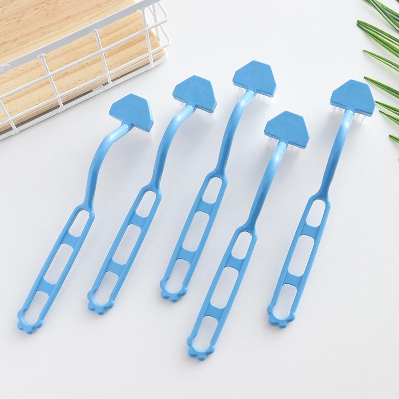 1pcs Portable Curved Bathroom Cleaning Brush Cleaning Accessories Bathroom Brush Angle Handle Curved Brush Toilet Brush