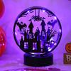Halloween Night Light Spooky Table Lamp Double Sided Light-up Bat Gothic Castle Decoration for Horror Themed Parties Haunted Houses