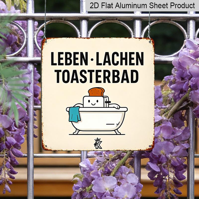 2D Flat, 1pc, Vintage Metal Sign, Decorative Plaques and Ornaments, Funny Kitchen and Bathroom Theme, Perfect for Kitchens, Bathrooms, Cafes