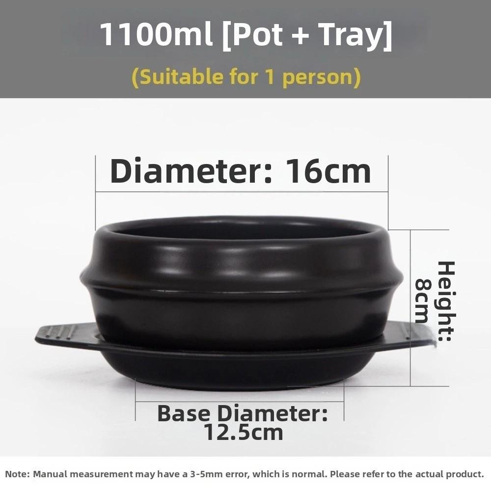 with Tray Korean Stone Pot Thickened Cooking Soup Pot Durable Mixed Rice Stone Pot  Commercial Use