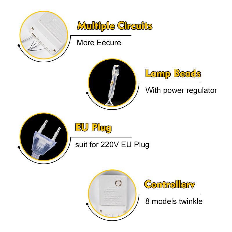 3Mx2M 6Mx3M Christmas Lights Outdoor Indoor LED Fairy Lights Curtain Wedding Lamp for Decoration Party Garden Holiday Lighting
