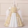 2025 Girls' Evening Mesh Princess Dress with Embroidery and Pleated Puffy Skirt for Flower Girls and Holidays