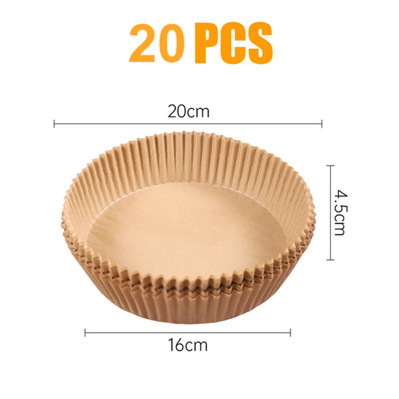 

100-Pack Air Fryer Oil-Absorbing Disposable Paper - Square & Round, Food-Grade Silicone Natural Color