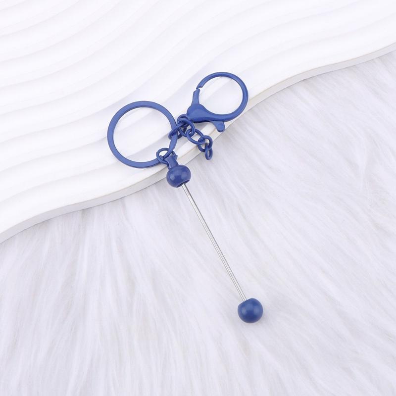 6Pcs Metal Beadable Keychain Bars Beading Key Chain Bar Blanks For Beads Pendant Jewelry Charms Lanyard Diy Crafts Gift
