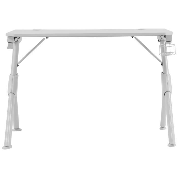 Mars Gaming MGD - Bureau Gamer Blanc - Support Casque + Bouteille - 110x60cm