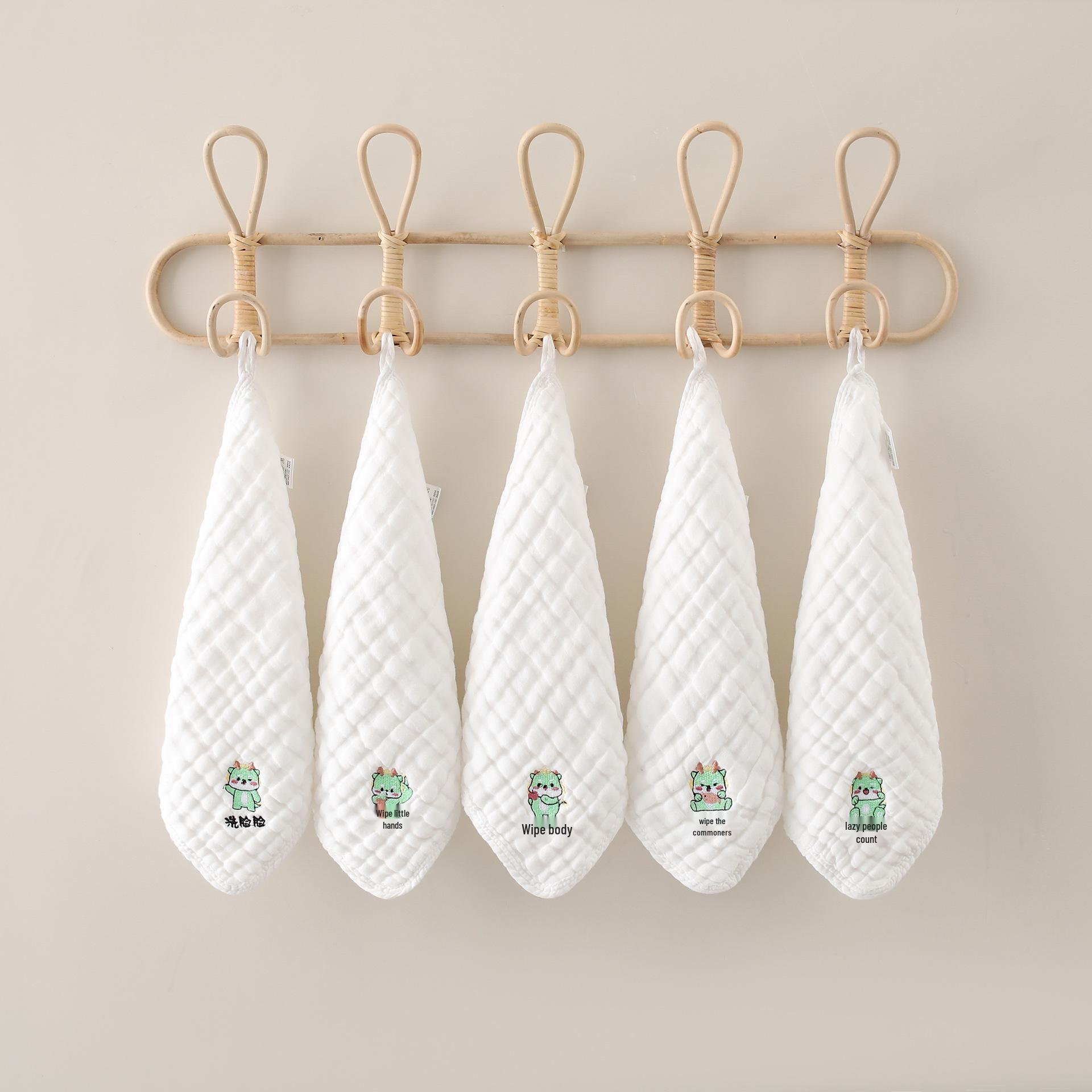 

Шестислойный набор детских слюнявчиков из чистого хлопка и марлевых полотенец грязно-белый