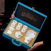 Suet Jade White Porcelain Kung Fu Tea Set Household Cover Bowl Teapot Tea Cup High-end Gift Box Festival Gift Set
