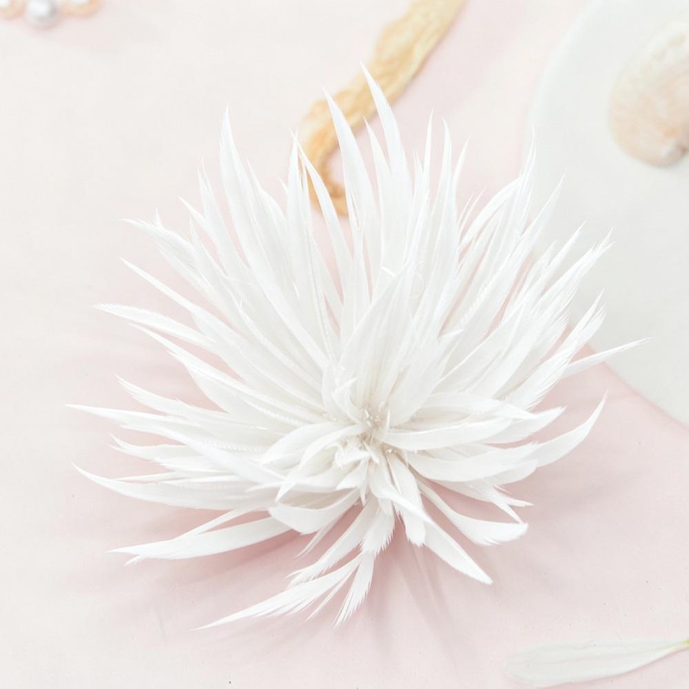 Feather Tear-Off Flower DIY Handmade Jewelry Craft Hair Brooch