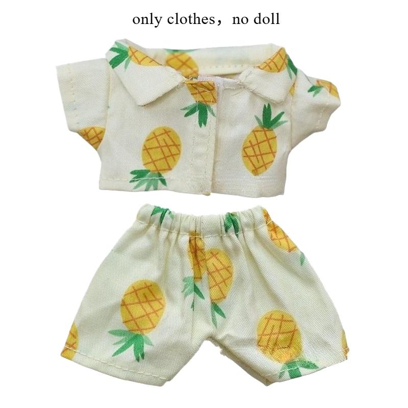Cute Plush Toy Beach Wear for 17cm Labubu Doll Clothes Summer Suits Clothing Kawaii Duck,Watermelon,Pineapple,Kiwi Fruit Image