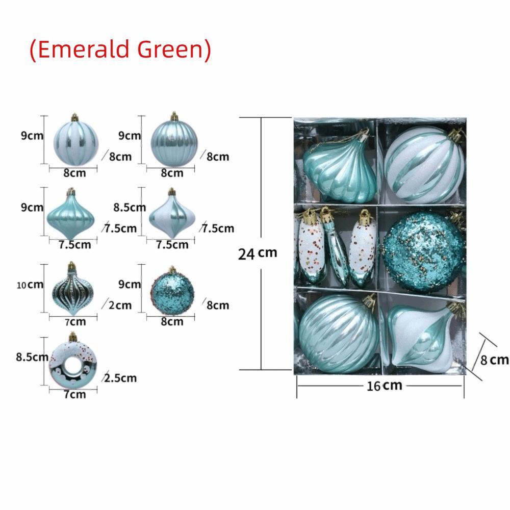 

8PCS/Box Shatterproof Christmas Hanging Balls 8CM Christmas Ball Set Wedding Party зелёный