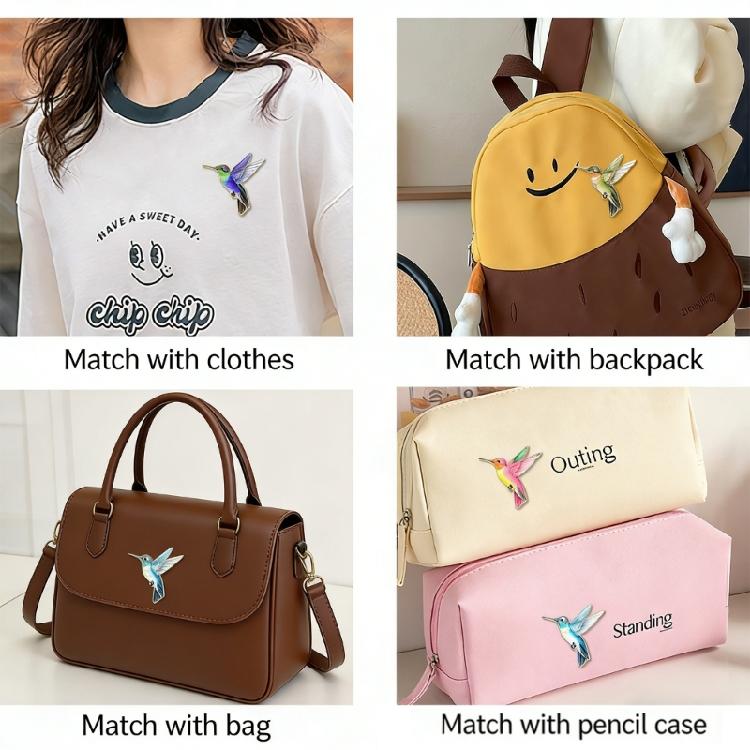 4 Pezzi Spilla Multifunzione in Metallo a Forma di Colibrì per Abiti Borse Cappelli Con Accessorio Colorato Vivace Gioielli da Donna