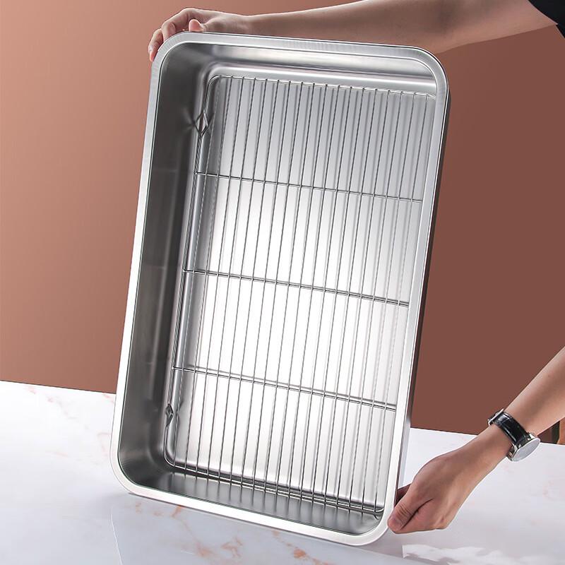 Stainless Steel Deep Square Drain Tray with Rack