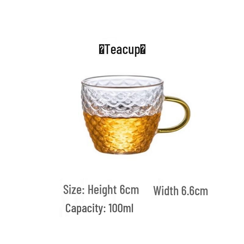 Qianxing Dragon Scale Heat-Resistant Glass Kung Fu Tea Cups - Set of 5