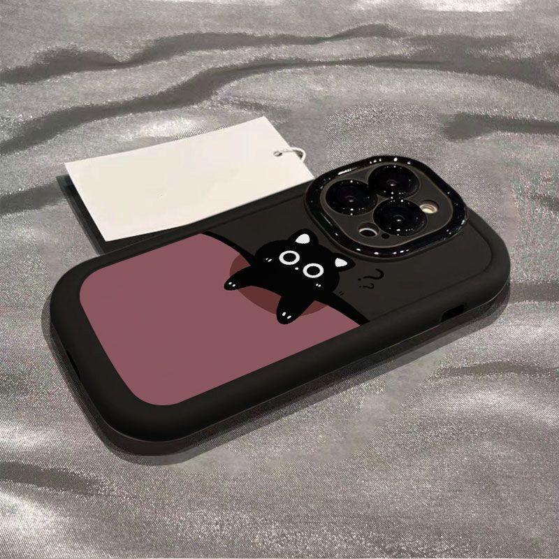 Question Mark Cat Is Suitable for Apple 11promax Mobile Phone Case iPhone11Plus Cute Cartoon Puff Case.