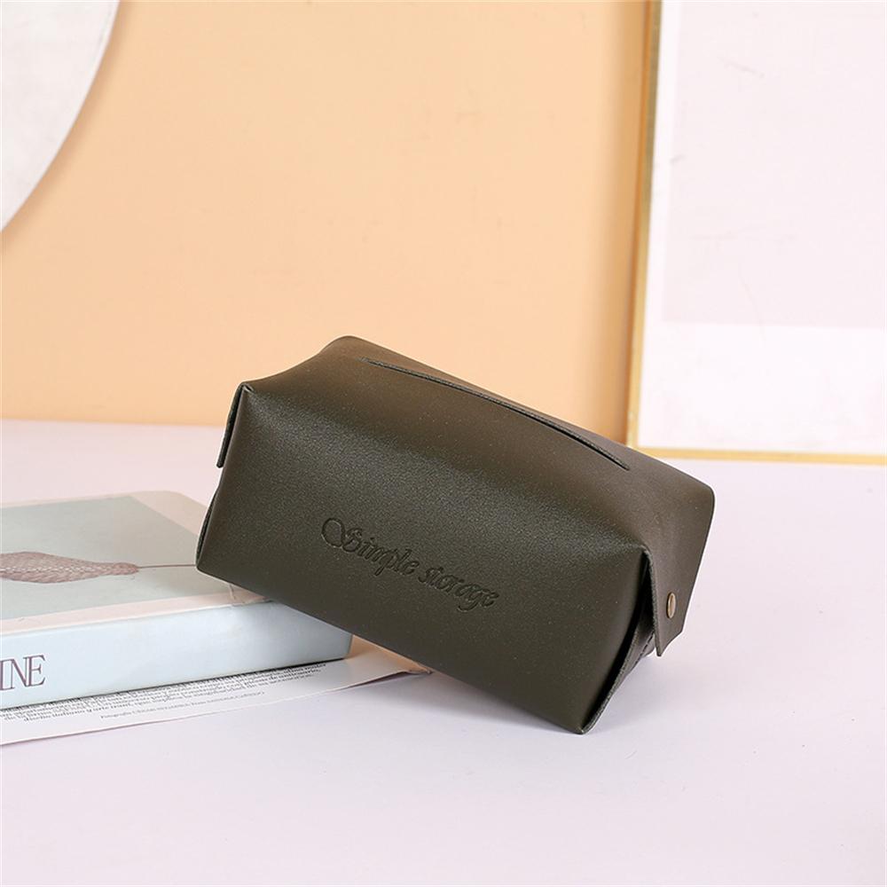 Nordic PVC Leather Tissue Box Portable, Desktop Toilet Paper Holder Napkin Storage Box WC Paper Container Home Decoration