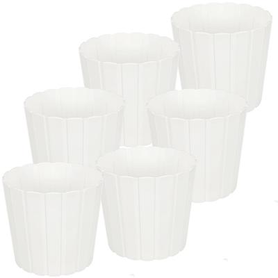 Plastic Flower Pot For Flowers And Herbs On The Balcony Or Terrace, White, 20 Cm, 6 Pcs.