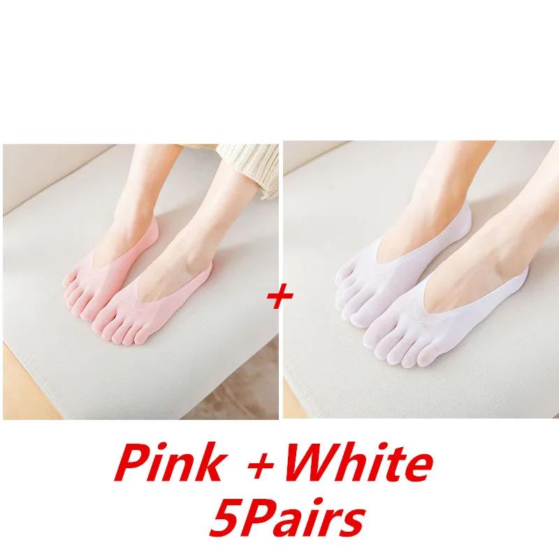 1/3/5 Pairs/Lot Women Summer Five-Finger Socks Ultrathin Funny Toe Invisible Boat Sokken Silicone Breathable Short Low Ankle Sox