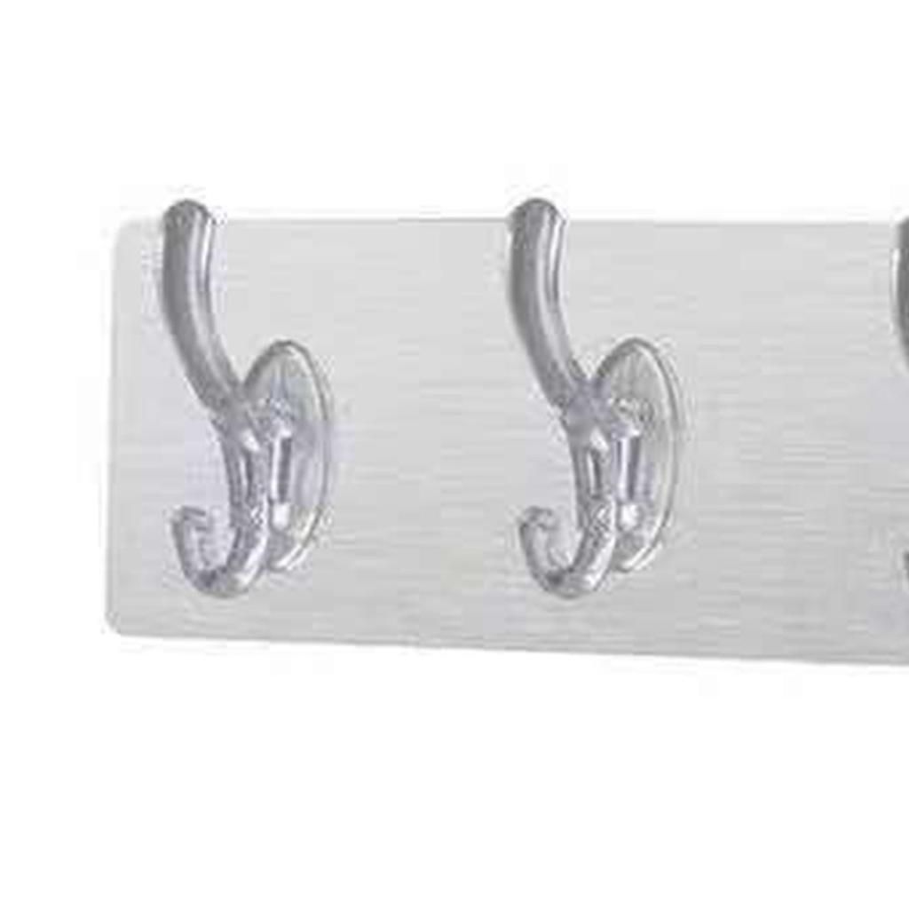 Long Strip Hook Wall Mount Punch Free Traceless Strong Adhesive Transparent Acrylic for Kitchen Bathroom