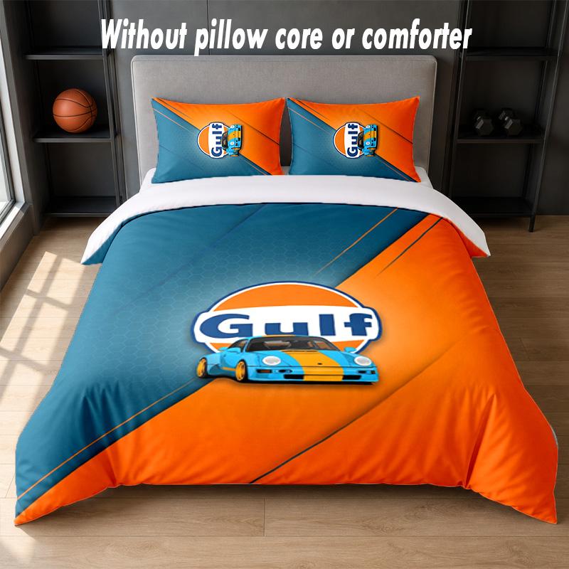Gulf Design Bed Bedding Set 1 Duvet Cover + 2 Pillowcases Soft Breathable Household Bed Linens