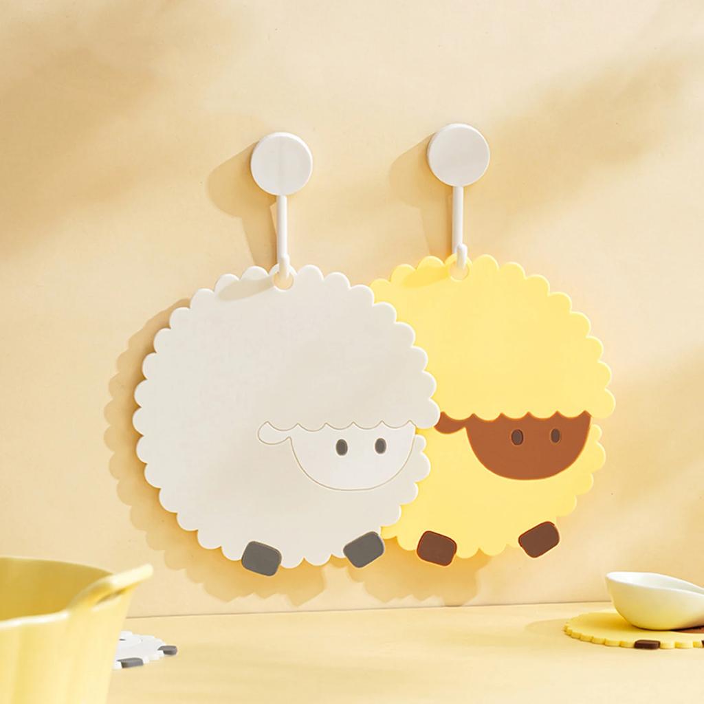 Cute Cartoon Sheep Cup Coaster Silicone Cup Mat Pad Mug Holder Mat Coffee Drinks Table Placemats Heat-resistant Cup Coasters