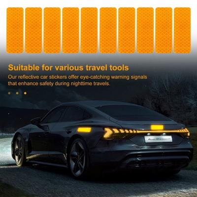 10 pezzi adesivi riflettenti per auto impermeabili resistenti ai raggi UV autoadesivi forte viscosità visibilità notturna