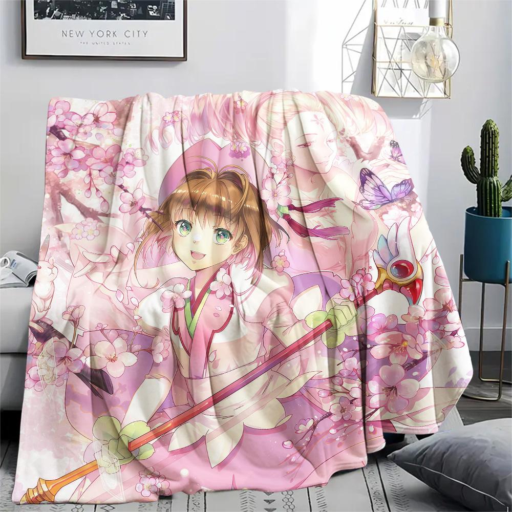 Cardcaptor Sakura Kinomoto Sakura flannel blanket, soft flannel for sofa and bed, perfect home decoration gift