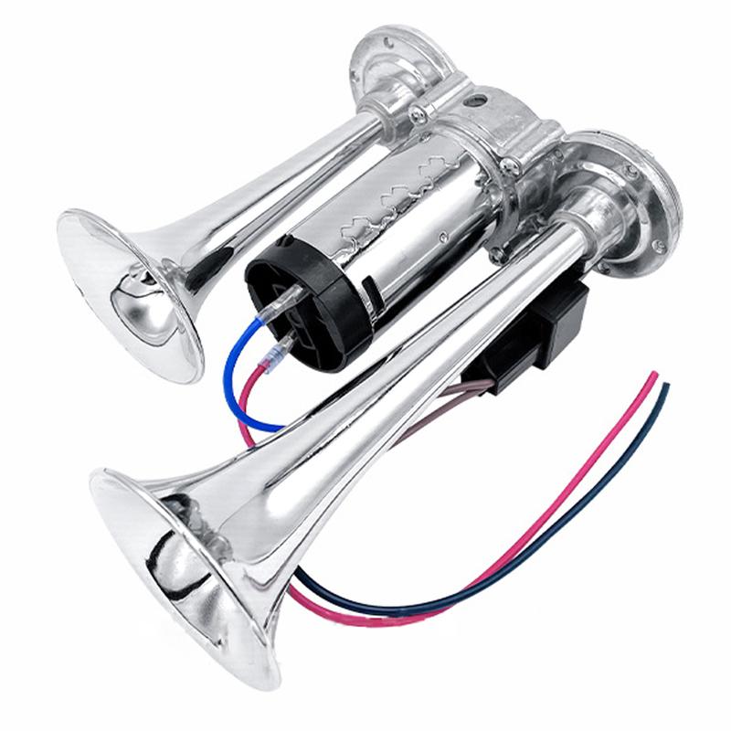 600DB Dual Trumpets 12V 15A Super Loud Horns Kit Universal For 12V Cars Motorcycles Trucks Trains Boats Accessories