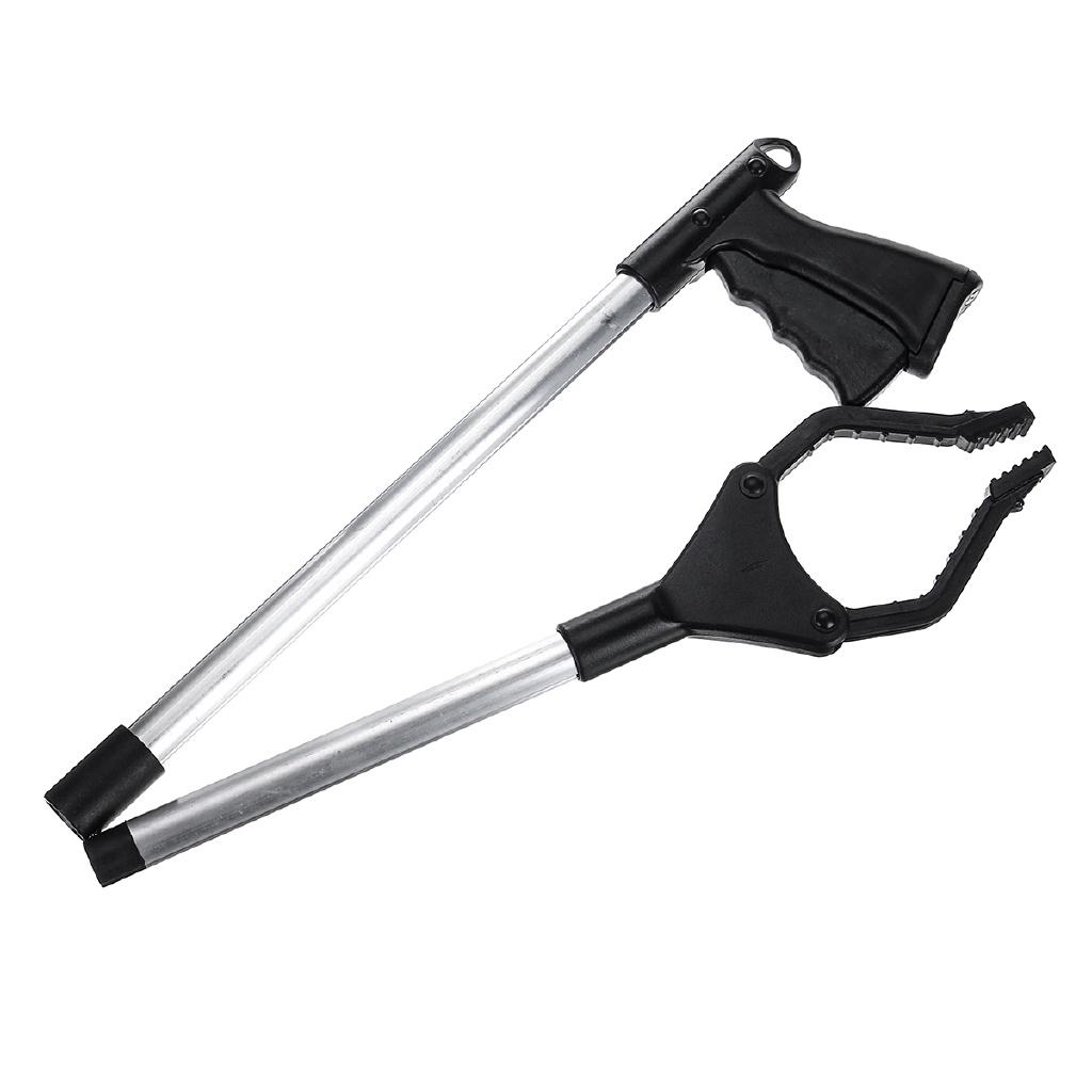 Garbage Clip Pickup Device Sanitation Tools Clamp Suction Cup Claw Hand Plier Black+Silver Foldable Rubbish Pickup Pick Up Grabber