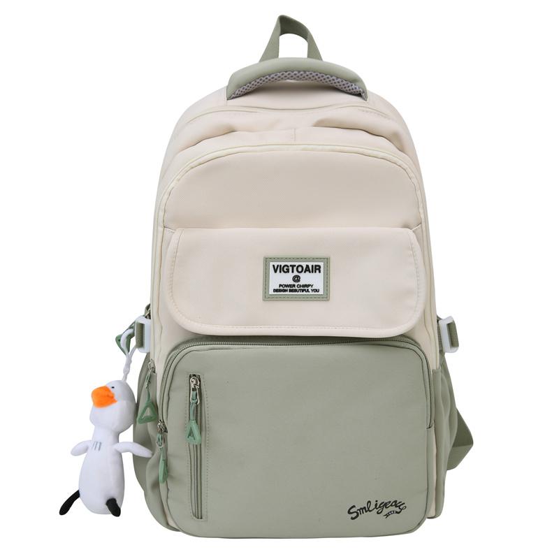 

Женский рюкзак Color Block, большая вместимость, мужской компьютерный рюкзак, школьный рюкзак для школьников, дорожная сумка для отдыха на природе зелёный