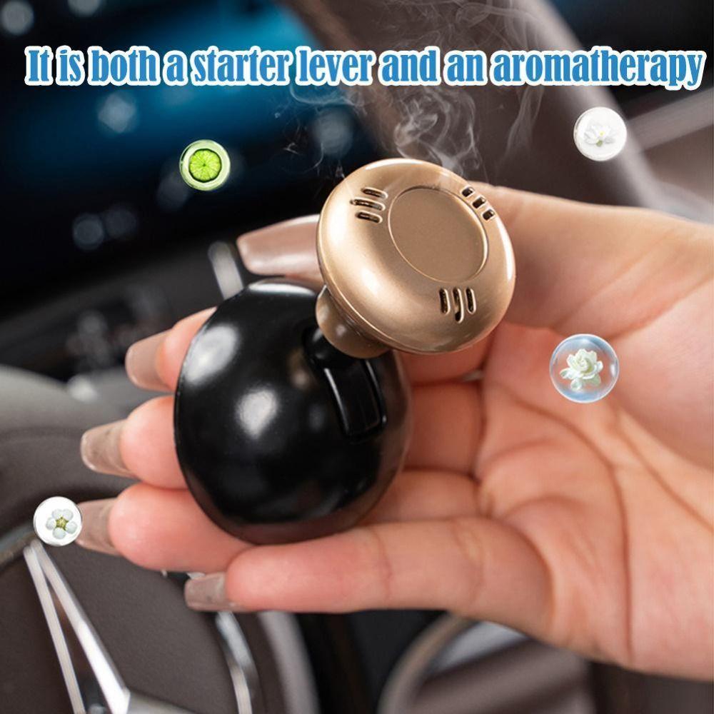Decorative One-Touch Button Rocker Ball-Shaped Car Joystick Starter  Car Fragrance Ornament