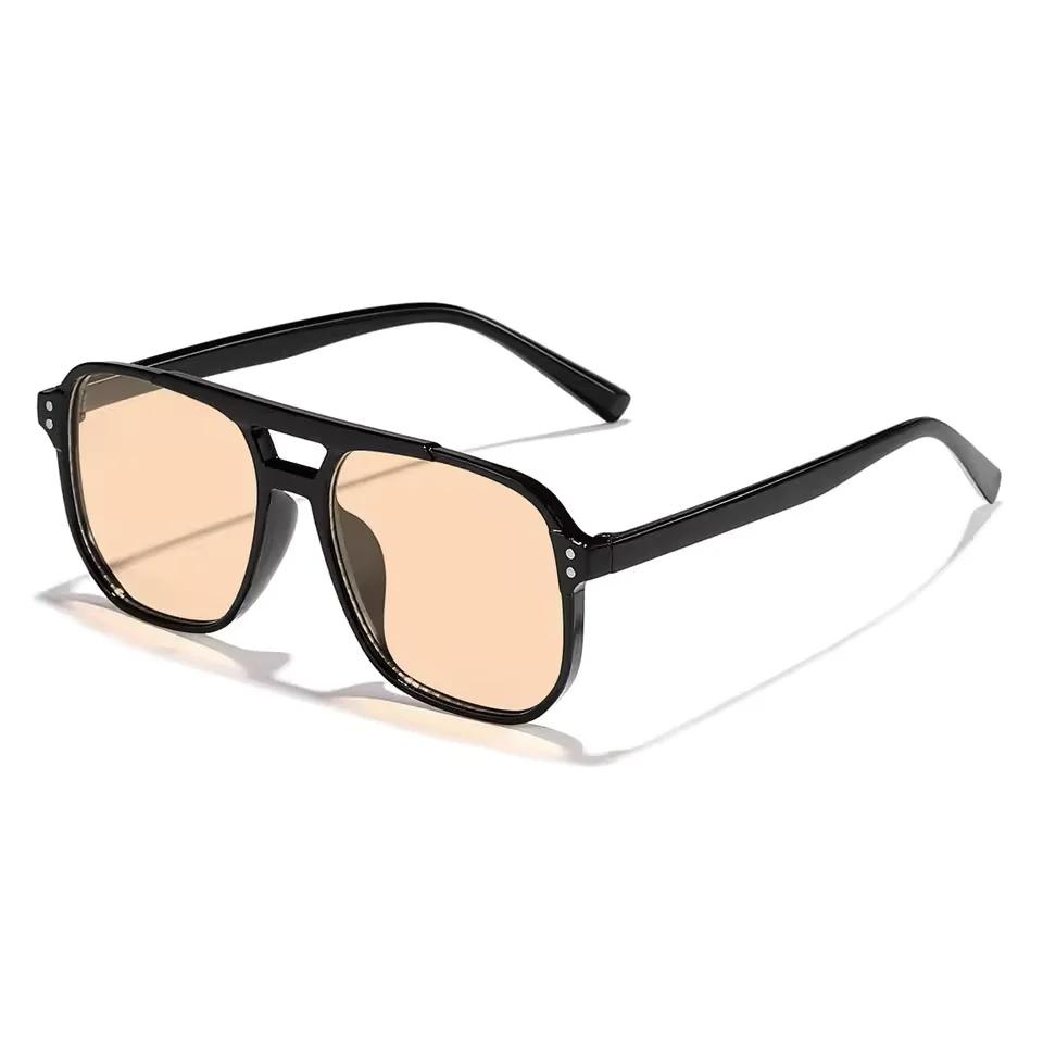 Fashion Square Polarized Sunglasses Metal Frame Double Beam Sun Glasses Outdoor Driving Goggle Sunscreen Eyewear for Men Women