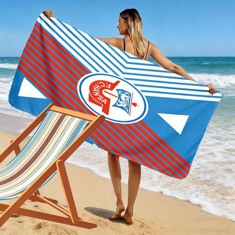 Asciugamano da Spiaggia Stampato FC Hansa Rostock, Asciugamano Grande Morbido Asciugatura Rapida per Spiaggia Campeggio Nuoto