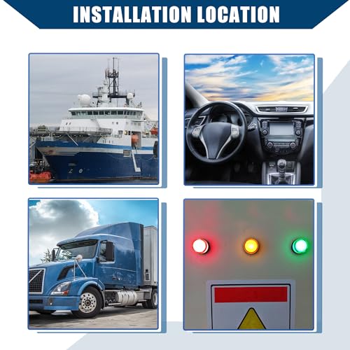 Hihaha Car Interior Indicator Light/Durable 12mm/Pack of 5 Green