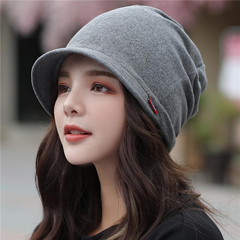 Knitted Hat Women's Autumn And Winter Head Cap Fashion Solid Color Outdoor Windproof Keep Warm Thicken Knitted Hats New