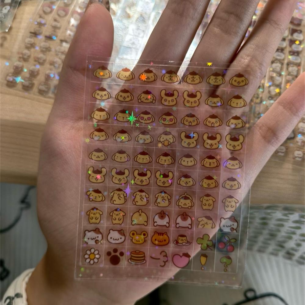 25Pcs 1750 Stickers MINI Cute emoji Cube Transparent Stickers PET DIY Scrapbooking Decor Sticker Phone Decal Journaling