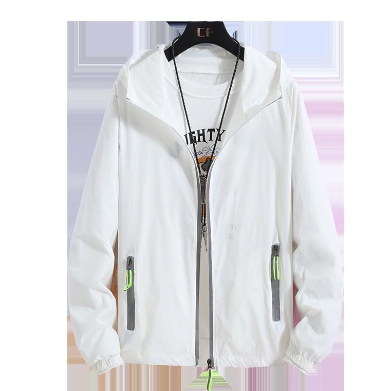 Reflektierende Reißverschluss-Sonnenjacke – Herren Outdoor Angeln & Paare Print Logo Kleidung