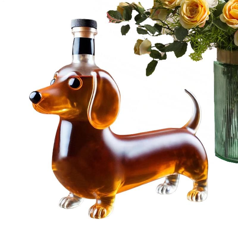 Transparent Glass Liquor Bottle Dachshund Dog Shape Decorative Bottle Dachshund Dog Whiskey Bottle Wine Container Decanter
