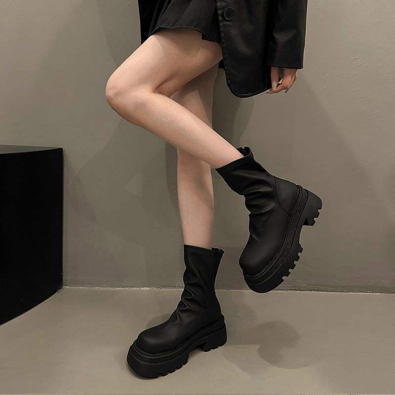 Brown short boots children's 2025 spring and autumn new small thick-soled thin short boots single boots black Martin boots