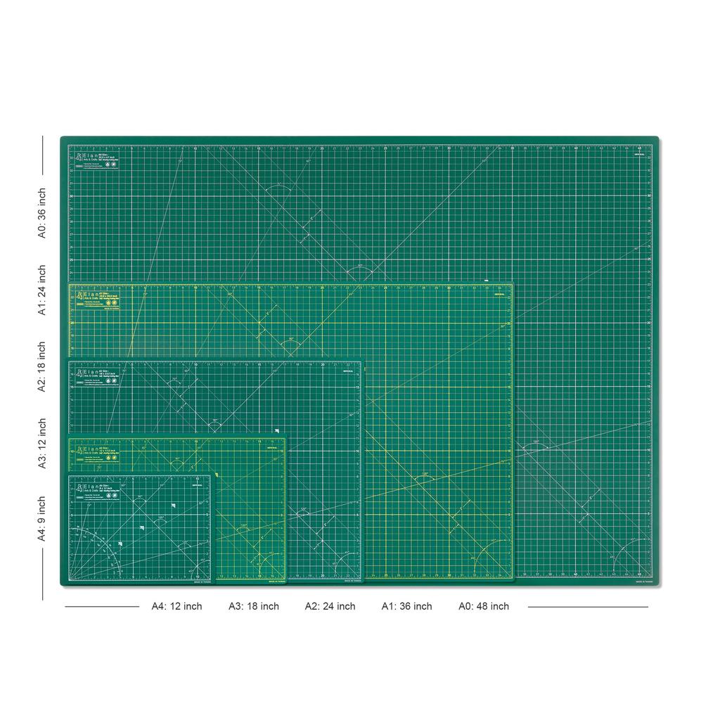 Elan Cutting A0 for Craft Home and Commercial Use Mat, Double-Sided, Inch, Green, Supplies,