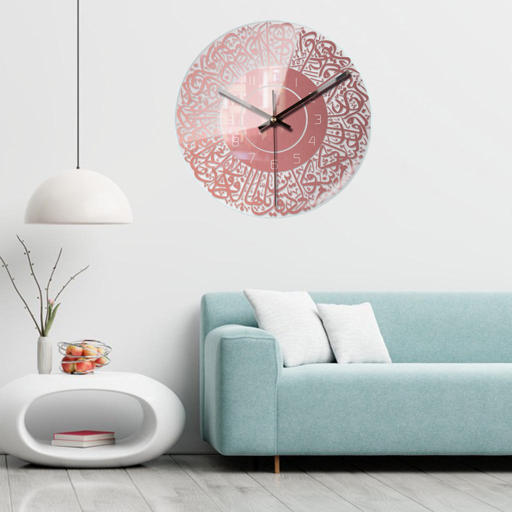 Acrylic Islamic Wall Clock 30cm Muslim Non-Ticking Battery Operated Seconds