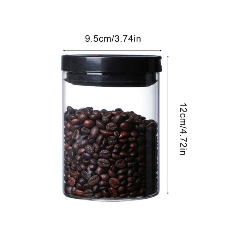 Coffee Bean Storage Can Transparent Glass Sealed Jar Home Nut Container Bottle