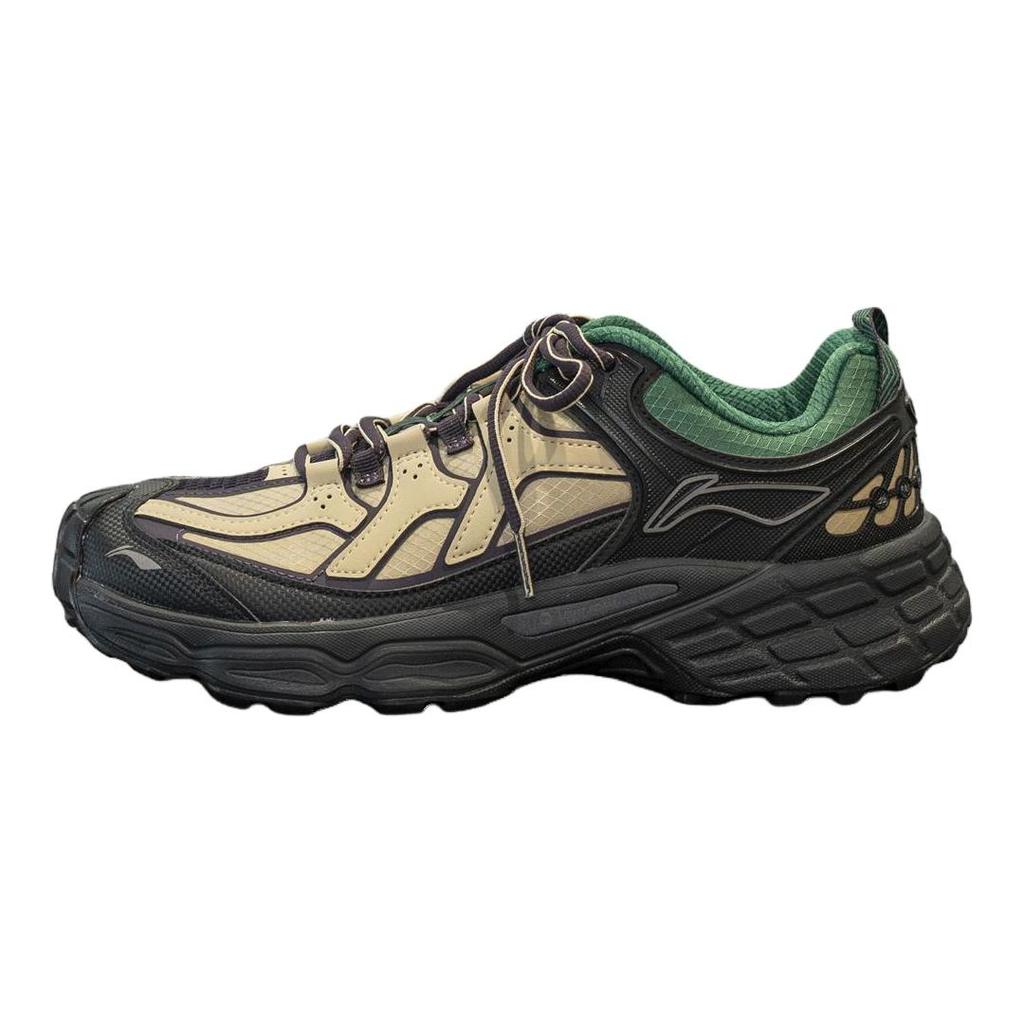 Li Ning Outdoor CF Tracing, Forest Shadow Cushioning Abrasion Resistant Slip Resistant Low top Hiking Shoes Unisex AHTV033-8