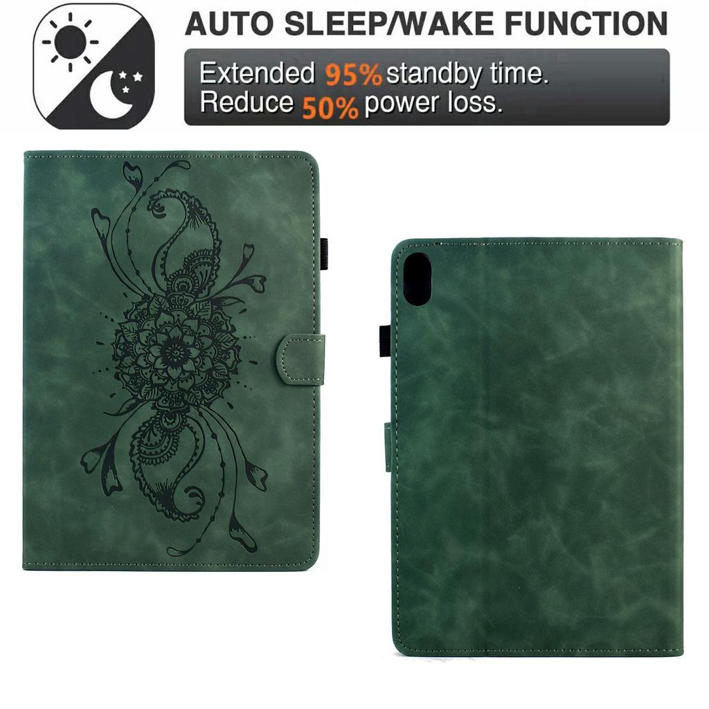 For iPad (2025)/10.9 (2022) Case Mandala Imprinted Leather Tablet Cover with Card Slots